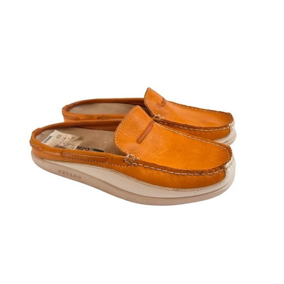 Sebago Docksides Yellow White St. Maartens Casual Slip On Mule Boat Shoes Size 6 - Picture 1 of 12